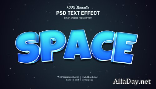 Space movie style psd editable text effect Premium Psd