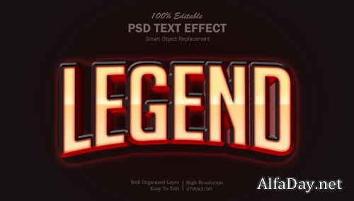 Legend cinematic style psd editable text effect Premium Psd