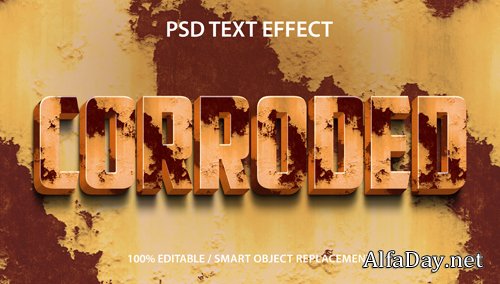 Editable text effect corroded premium Premium Psd