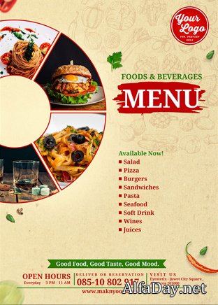 Menu cover design premium psd templat� design