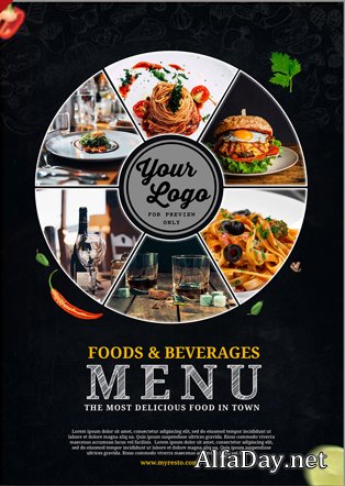Food vintage menu for restaurant promotion premium psd template