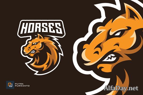 Horse Stallion Mascot Esport Logo Design