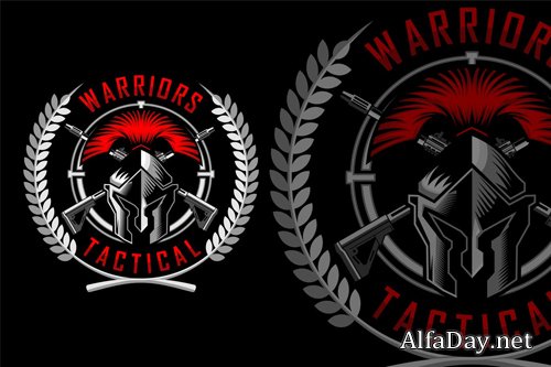 Military Spartan Helmet Logo design templates