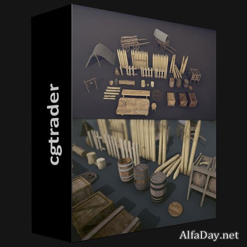 CGTRADER - MEDIEVAL PROPS - MEGA PACK LOW-POLY 3D MODELS