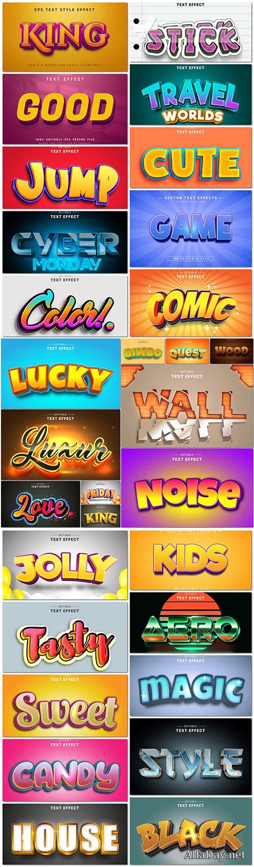 Bundle text style effect vector vol 59