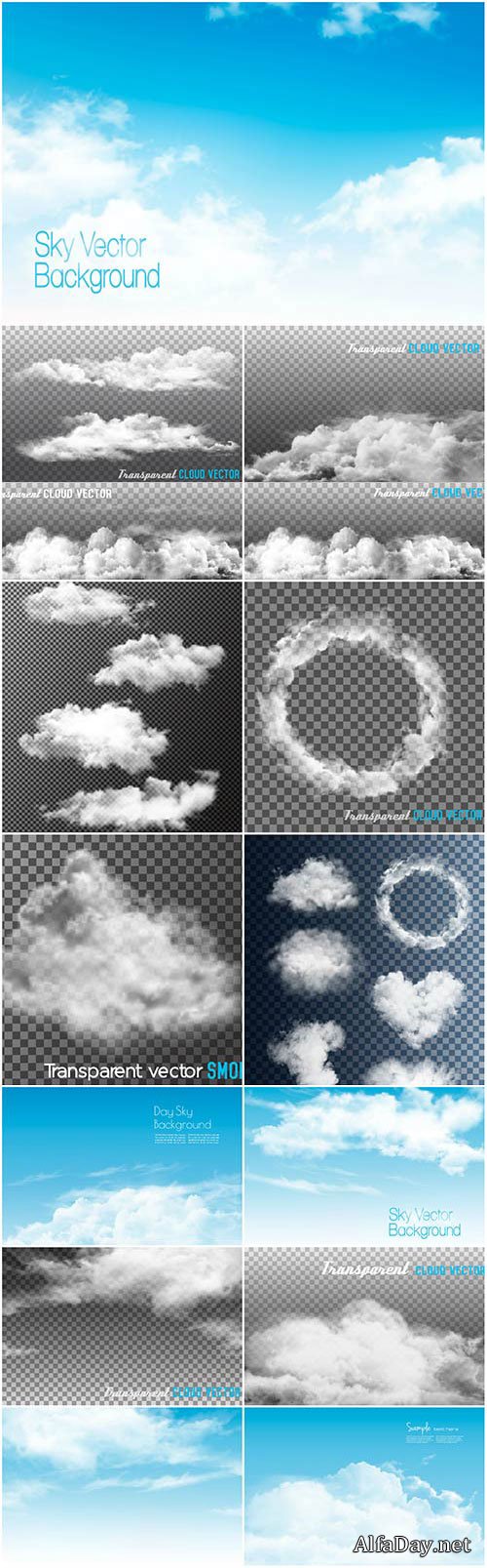 Clouds, storm clouds, sky vector illustration