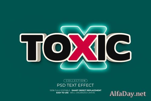 Toxic custom text effect psd