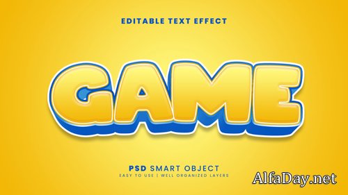 Game 3d text effect template psd