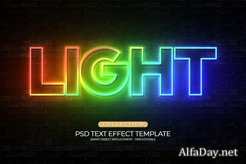 Light custom text effect template shiny editable fully premium psd