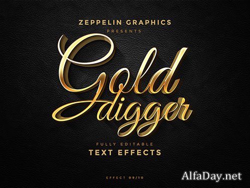 Calligraphic golden text effect style psd