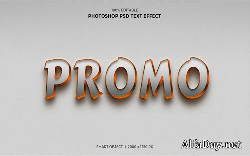 Promo 3d editable psd text effect