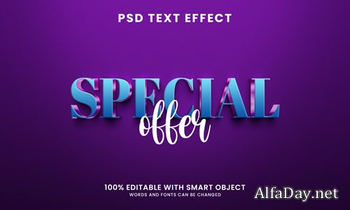 Special offer 3d text effect psd