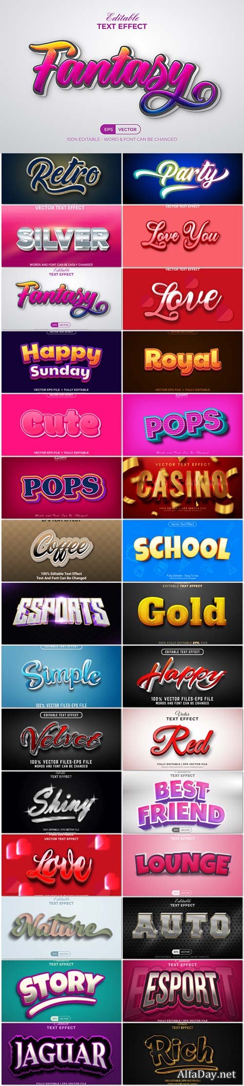 3d editable text style effect vector vol 951