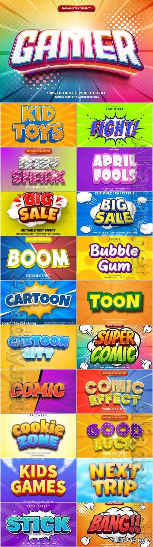 3d editable text style effect vector vol 996