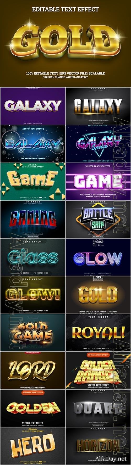 3d editable text style effect vector vol 995