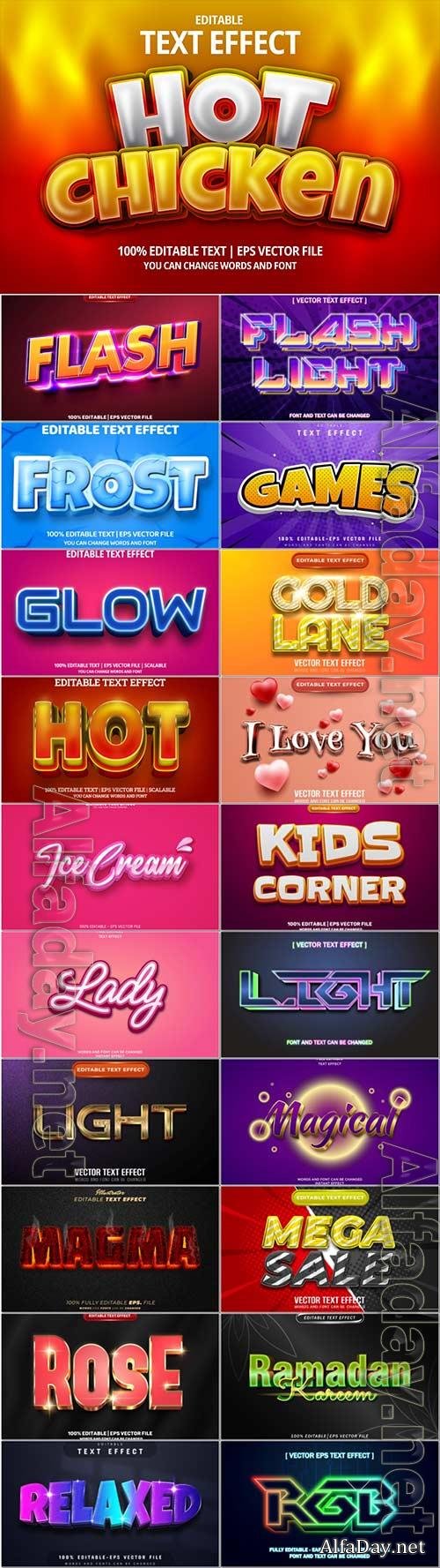 3d editable text style effect vector vol 1005