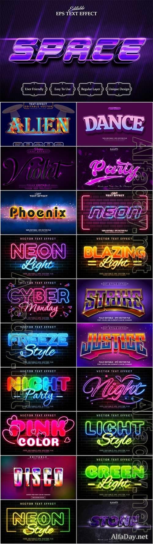 3d editable text style effect vector vol 999