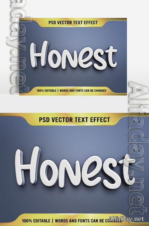 Text 3D very beautiful Honest