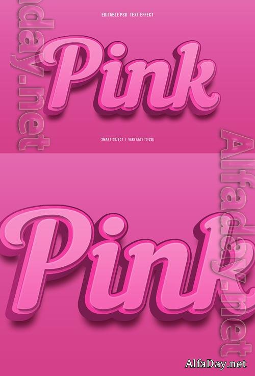Psd Pink Editable 3D Text Effect