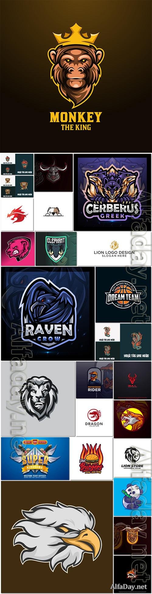 Mascot logo design set premium vector vol 36