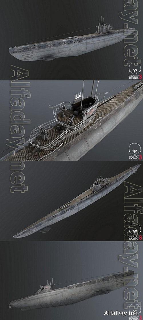 3D Models U-Boot Submarine - Type-7C U-995