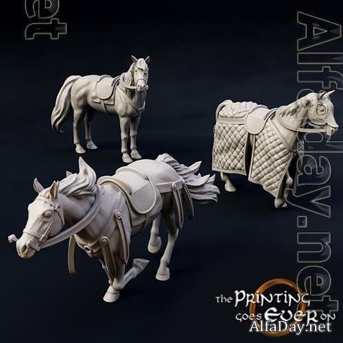 Ridermercia Horses Version A 3D Print Model 