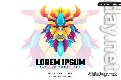 Viking Head Logo Template