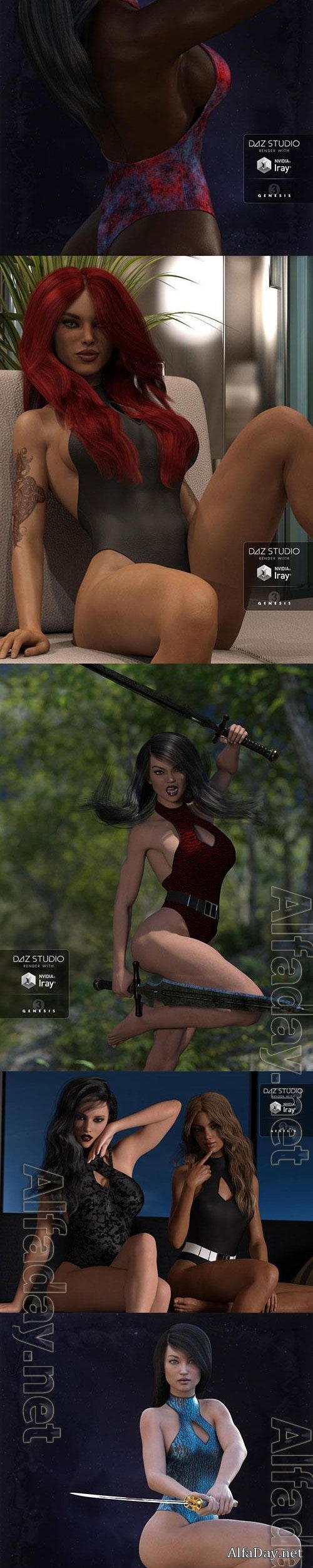 Open Back Superhero Bodysuit for Genesis 3 Females
