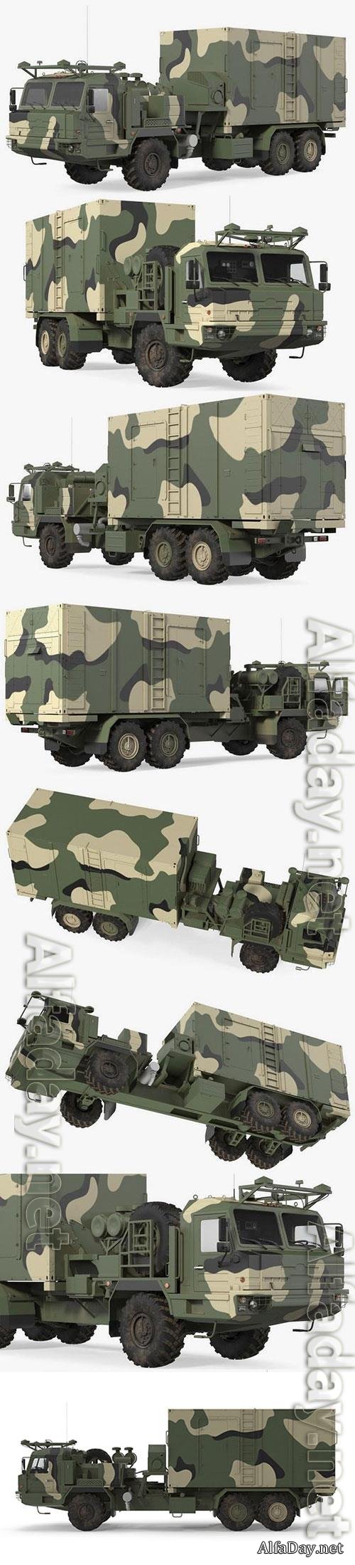 Command and Control Vehicle 50K6 Vityaz Camo Rigged 3D Model