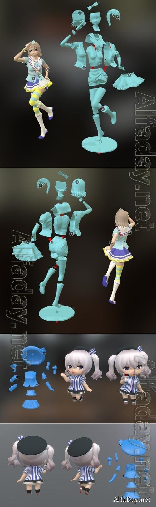 Yousoro Jumping Heart and Nendoroid Kashima (LAWSON ver) Fanart 3D Print