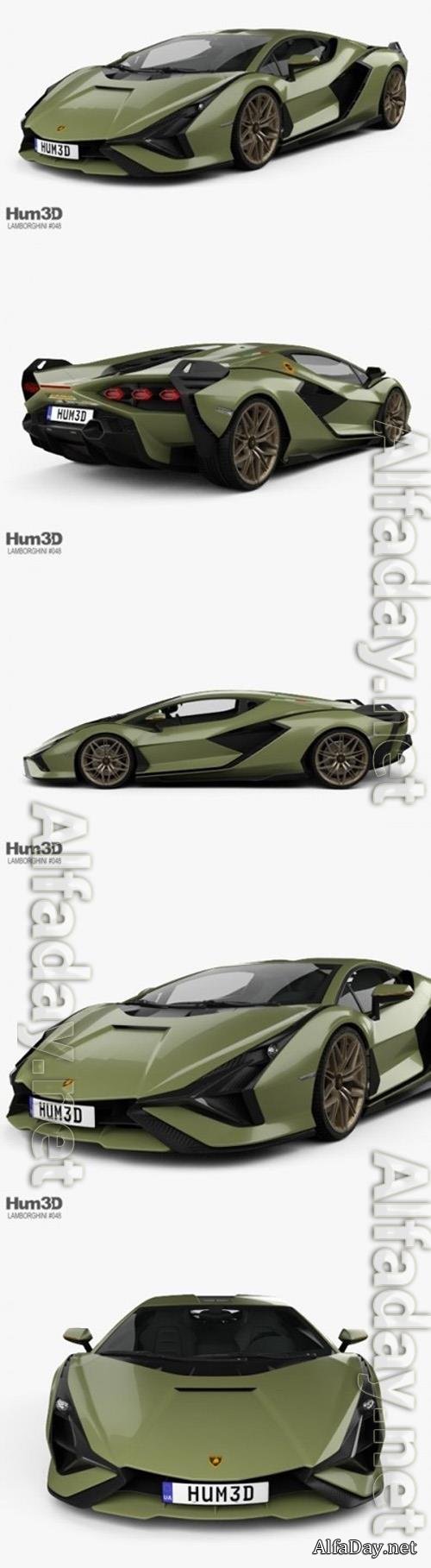 Lamborghini Sian with HQ interior 2020 3D Model