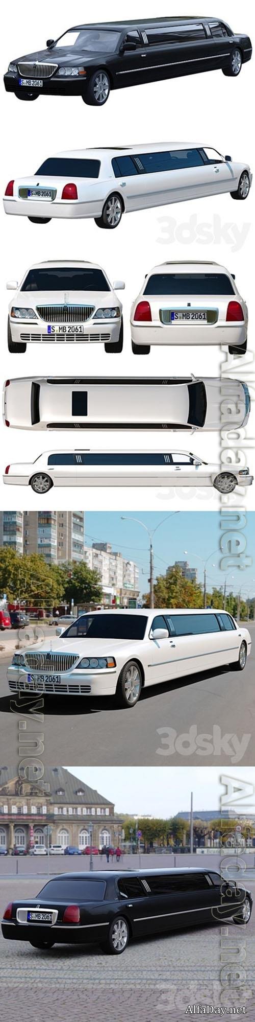 Lincoln Town Car limousine 3D Model