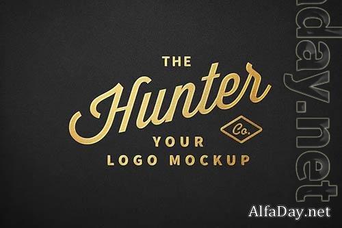 Gold Foil Lettering Logo Mockup PSD