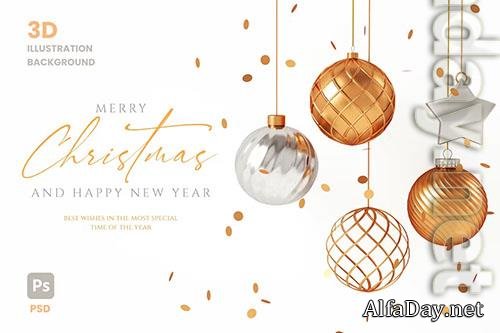 Christmas Greeting Card 3D Background