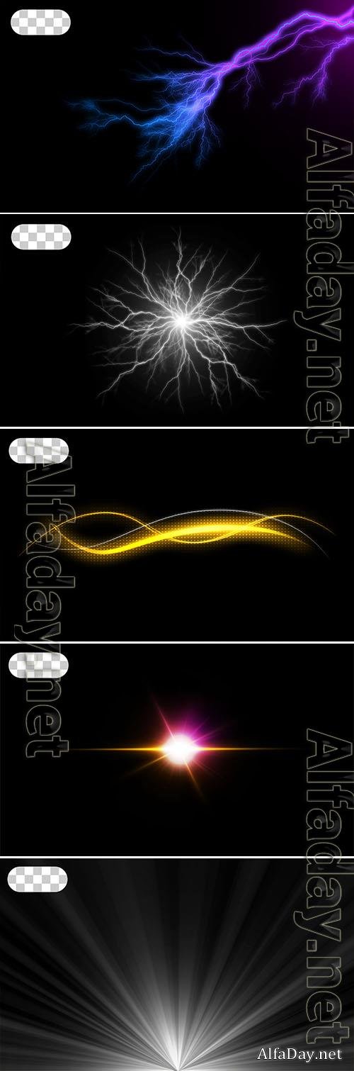 Light effect isolated on transparent background