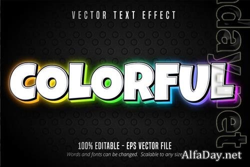 Colorful - Editable Text Effect, Neon Font Style
