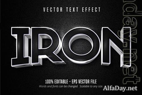 Iron - editable text effect, metallic font style vol 2