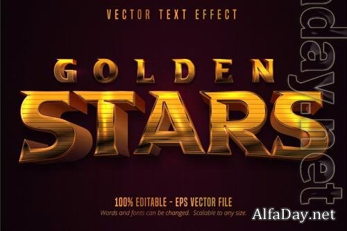 Golden Stars - editable text effect, font style