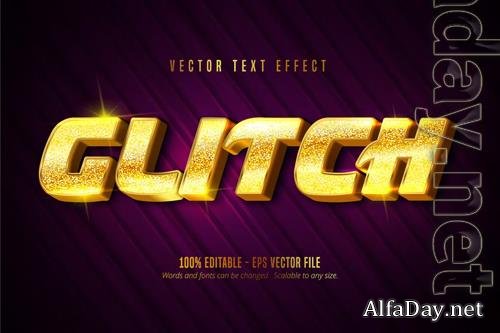 Glitch - Editable Text Effect, Gold Font Style