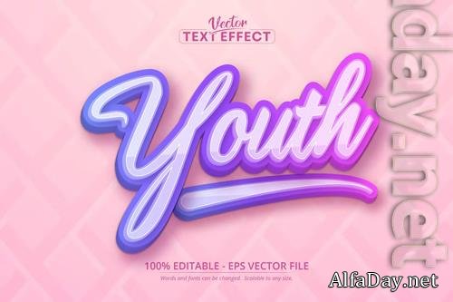 Youth - Editable Text Effect, Cartoon Font Style