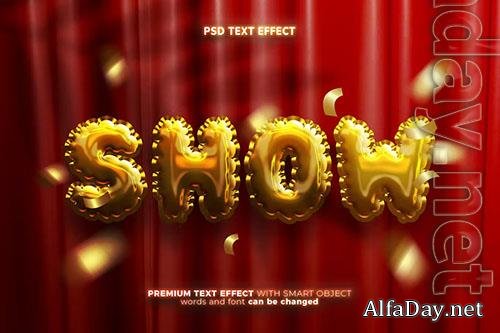 Realistic golden air foil text effect