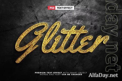 Luxury golden glitter text effect