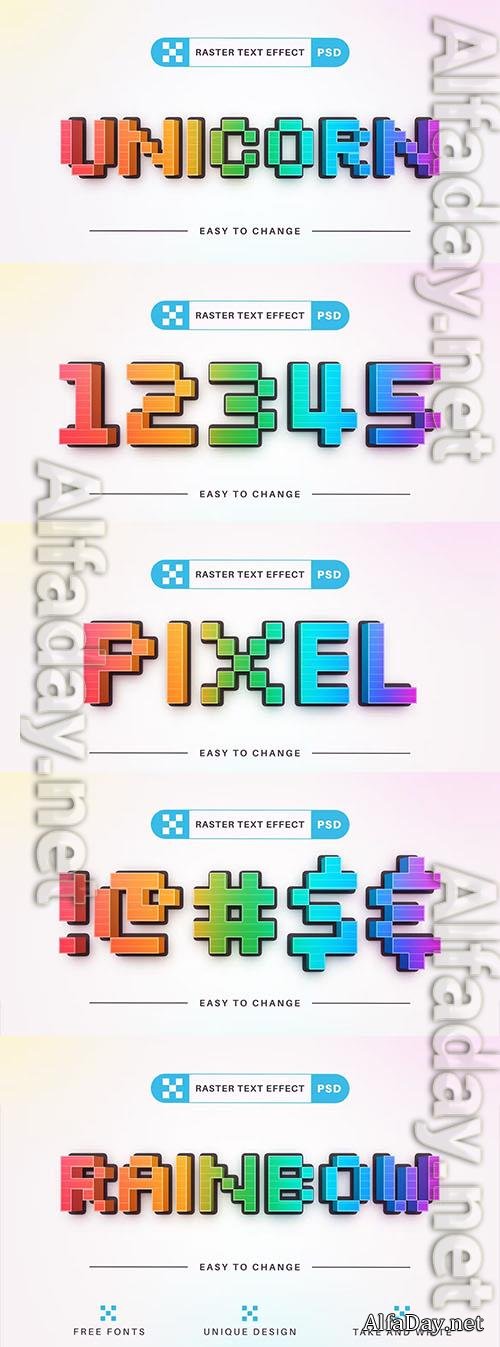 PSD Unicorn - editable text effect, font style