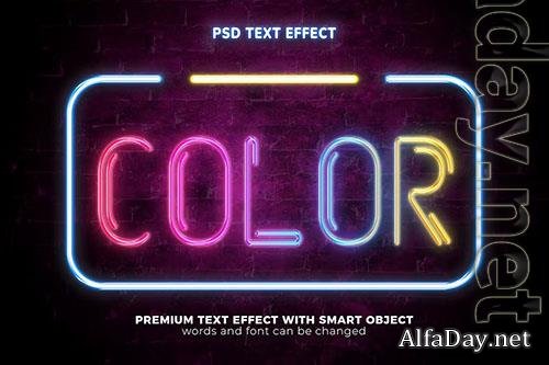 Colorful night neon glow text effect