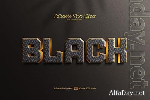 3D PSD text effect - black iron with texture