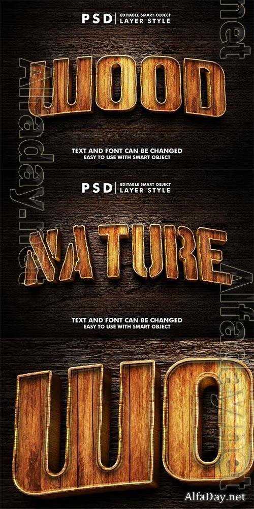 Editable Wooden Text Effect Psd