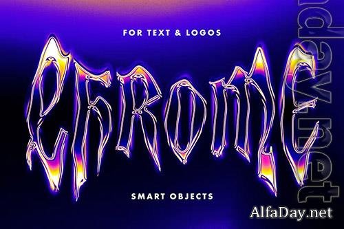 Chrome distorted text effect