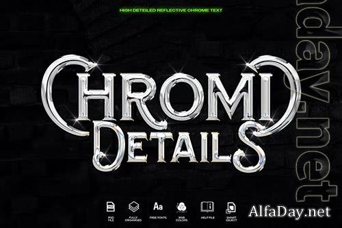 Reflective chrome text effect