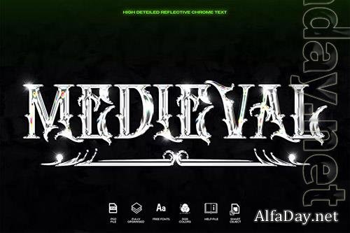 Medieval chrome reflective text