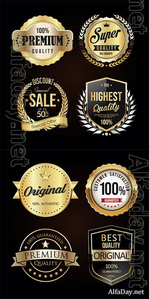 Vector premium quality retro vintage black and white badge vol 2